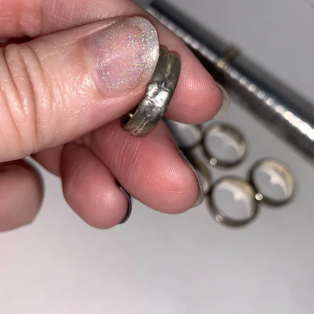 Sterling Silver Thick Double Band Ring, Size 3